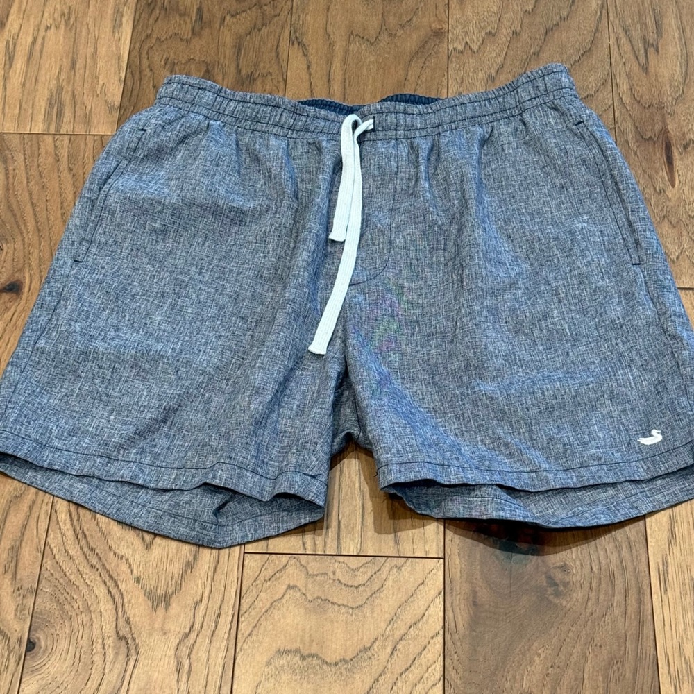 Southern Marsh Mens Dockside Blue Heathered Shorts  Size Medium